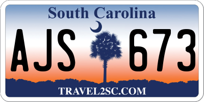 SC license plate AJS673