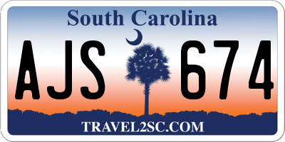 SC license plate AJS674