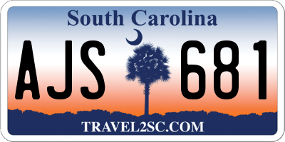 SC license plate AJS681