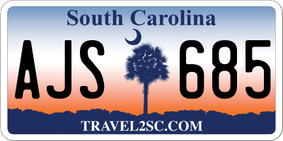 SC license plate AJS685