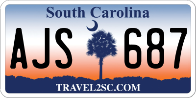 SC license plate AJS687