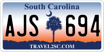 SC license plate AJS694