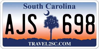 SC license plate AJS698