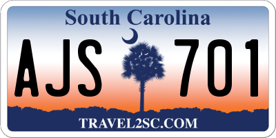 SC license plate AJS701