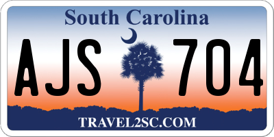 SC license plate AJS704