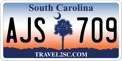 SC license plate AJS709