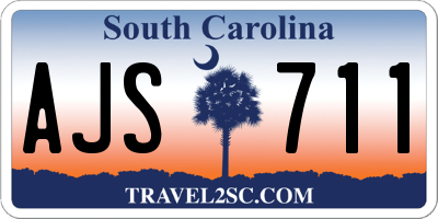 SC license plate AJS711