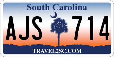 SC license plate AJS714