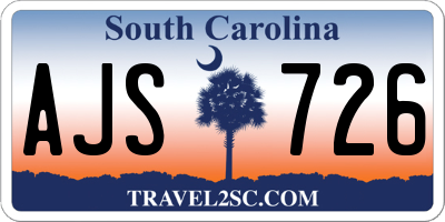SC license plate AJS726