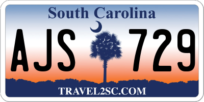 SC license plate AJS729
