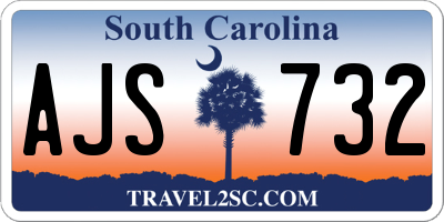 SC license plate AJS732