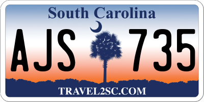 SC license plate AJS735