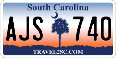 SC license plate AJS740