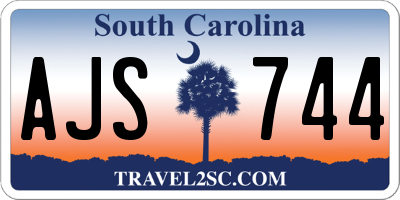 SC license plate AJS744