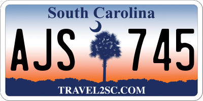 SC license plate AJS745