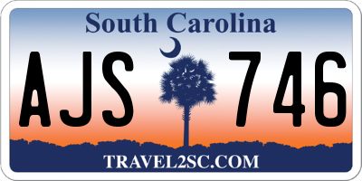 SC license plate AJS746