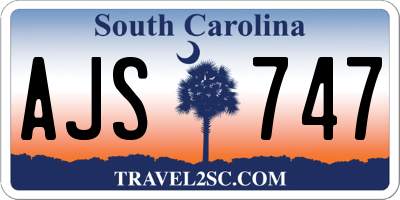 SC license plate AJS747
