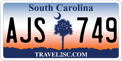 SC license plate AJS749