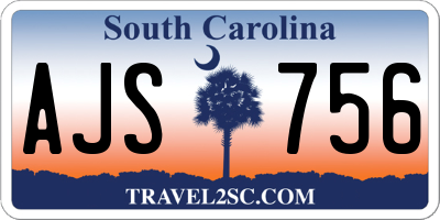 SC license plate AJS756