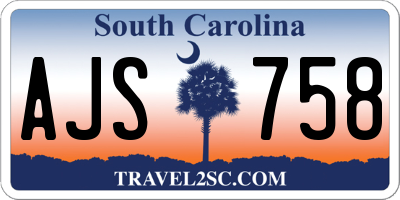 SC license plate AJS758