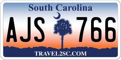 SC license plate AJS766