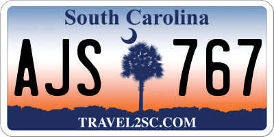 SC license plate AJS767