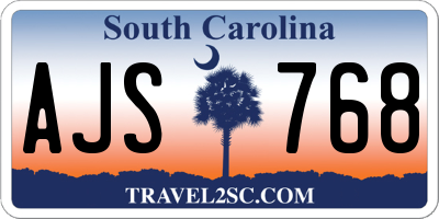 SC license plate AJS768
