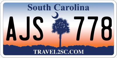 SC license plate AJS778
