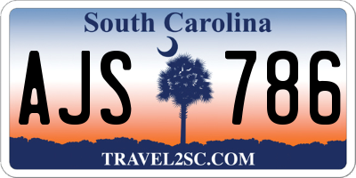 SC license plate AJS786