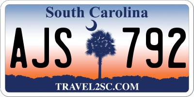 SC license plate AJS792