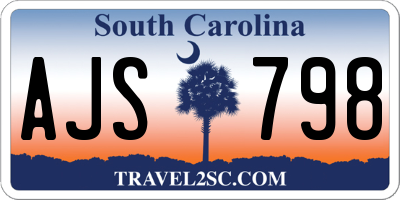SC license plate AJS798