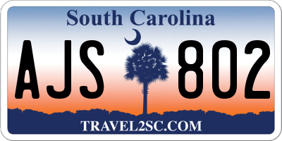 SC license plate AJS802