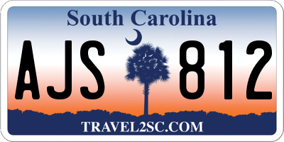 SC license plate AJS812