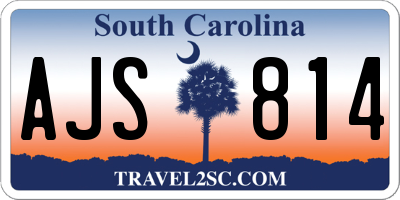 SC license plate AJS814