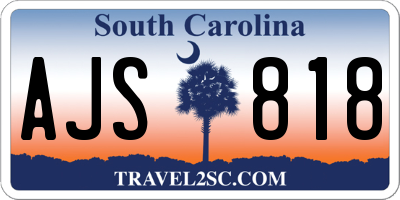 SC license plate AJS818