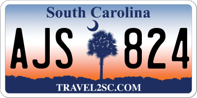 SC license plate AJS824