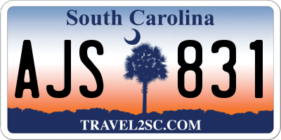 SC license plate AJS831