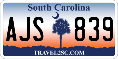 SC license plate AJS839