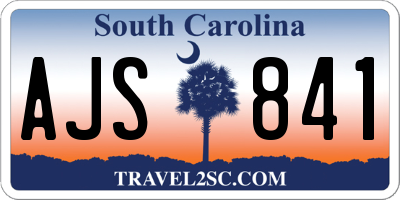 SC license plate AJS841