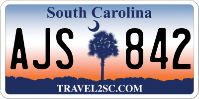 SC license plate AJS842