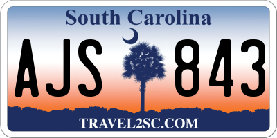 SC license plate AJS843