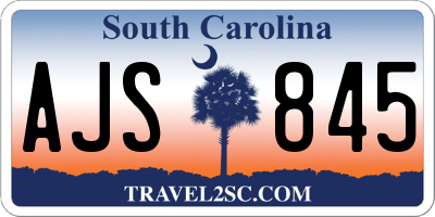 SC license plate AJS845