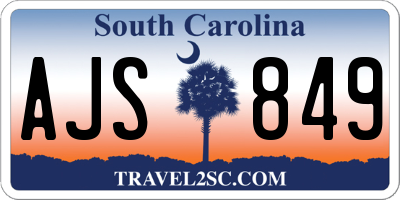 SC license plate AJS849