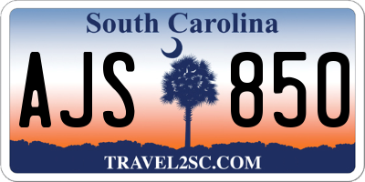 SC license plate AJS850