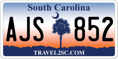 SC license plate AJS852