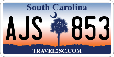 SC license plate AJS853