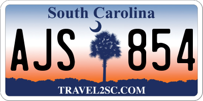 SC license plate AJS854