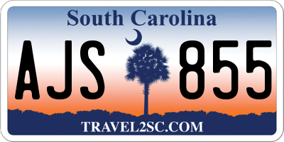 SC license plate AJS855