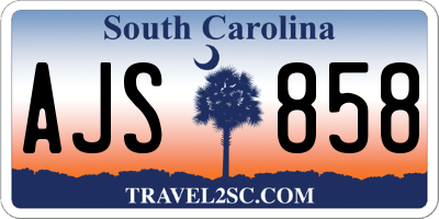 SC license plate AJS858