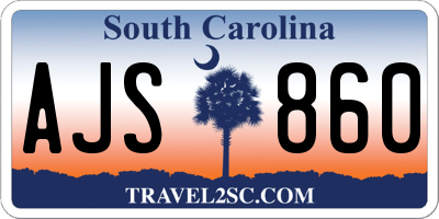 SC license plate AJS860